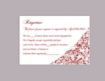 wedding photo -  DIY Wedding RSVP Template Editable Text Word File Download Rsvp Template Printable RSVP Cards Wine Red Rsvp Card Template Elegant Rsvp Card