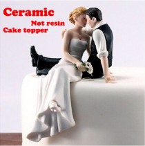 wedding photo - Porcelain Ceramic Bride And Groom Wedding Cake Topper Proposal Couple Photo Remember Romantic