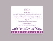 wedding photo -  DIY Wedding Details Card Template Editable Text Word File Download Printable Details Card Eggplant Details Card Elegant Information Cards