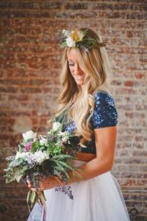 wedding photo -  Wedding Inspiration for Romantic Navy and Gold Fall