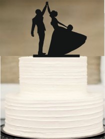 wedding photo -  Wedding Cake Topper, Silhouette Wedding cake topper, Bride and Groom Wedding Cake Topper, Funny Wedding Cake Topper, Acrylic Cake Topper