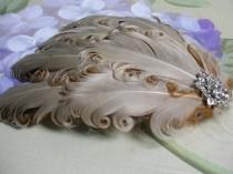 wedding photo - New handmade 1920s inspired beige feather fascinator