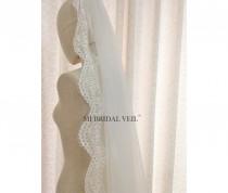 wedding photo - Custom Bridal Veil, Boho Lace Bridal Veil, Vintage Inspired Bridal Veil, Elegant Soft Lace Veil in Floor,  Chapel or Cathedral