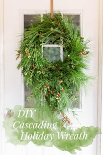 wedding photo - DIY Cascading Holiday Wreath 