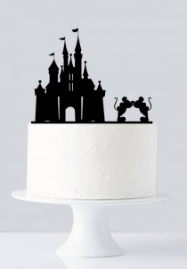 wedding photo - Castle Cake Topper, Mickey and Minnie Cake Topper, Disney Cake Topper A990