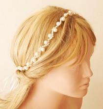 wedding photo - Bridal Headband, Wedding Headband,  Wedding Trends Hair Halo,  Pearl Hairband, Bridal Hair Accessory, Wedding hair Accessory