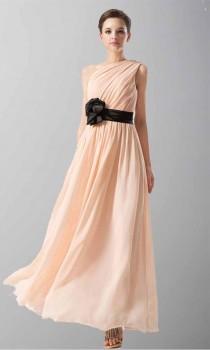 wedding photo -  Pink One Shoulder Long Chiffon Bridesmaid Dress with Belt KSP167 [KSP167] - £82.00 : Cheap Prom Dresses Uk, Bridesmaid Dresses, 2014 Prom & Evening Dresses, Look fo