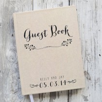 wedding photo -  Wedding Guest Book Wedding Guestbook Custom Guest Book Personalized Customized rustic wedding keepsake wedding gift guestbook rustic unique