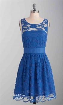 wedding photo -  Blue Lace Short Bridesmaid Dress with Sash KSP287 [KSP287] - £89.00 : Cheap Prom Dresses Uk, Bridesmaid Dresses, 2014 Prom & Evening Dresses, Look for cheap elegant prom dresses 2014, cocktail gowns, or dresses for special occasions? kissprom.co.uk offers