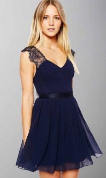 wedding photo -  Cute Lace Cap Sleeves V-neck Short Wedding party Dress KSP410 [KSP410] - £85.00 : Cheap Prom Dresses Uk, Bridesmaid Dresses, 2014 Prom & Evening Dresses, Look for cheap elegant prom dresses 2014, cocktail gowns, or dresses for special occasions? kissprom.