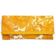wedding photo - Mustard yellow floral envelope clutch. The LANEY Clutch.