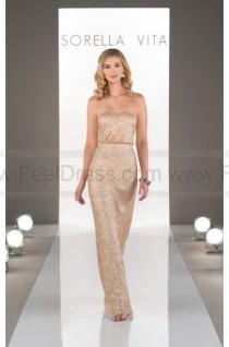 wedding photo -  Sorella Vita Gold Sequin Bridesmaid Dress Style 8690