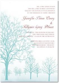 wedding photo - AUTUMN PEPPERMINT TREES WEDDING INVITATION CARDS HPI032 FOR FALL AND WINTER WEDDING PARTY