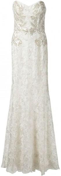 wedding photo - Marchesa Notte strapless lace bridal gown