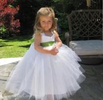 wedding photo - Flower Girl Dress White Cotton