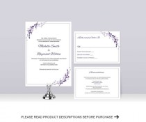 wedding photo -  Purple Garden| wedding invitation template| RSVP template| Wedding invitation set | You change color, text, print at home| F14| GW