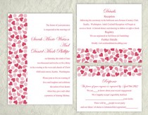 wedding photo -  Printable Wedding Invitation Suite Printable Invitation Pink Red Wedding Invitation Heart Invitation Download Invitation Edited jpeg file