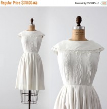 wedding photo - SALE vintage 60s white party dress by Candy Jrs.