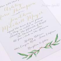 wedding photo - Printable Wedding invitation - Watercolor, branch, DIY, calligraphy