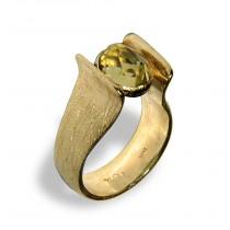 wedding photo - Harp Gold Ring, Lemon Quartz Stone, Wedding Ring, Engagement Rings, Alternative Engagement Ring, Stone Engagement Ring, Women's Wed