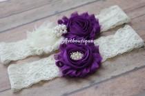 wedding photo - purple wedding garter - purple garter - garter set - bridal garter - garter - garter - plus size garter - garter for bride - lace garter
