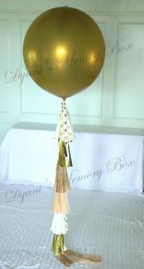 wedding photo - GOLD Baby Gender Reveal Balloon / 36" Confetti Filled Balloon / Baby Gender Reveal / It's a Boy / It's a Girl / Balloon with Tassel Tail