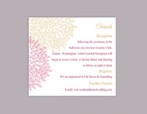 wedding photo -  DIY Wedding Details Card Template Editable Text Word File Download Printable Details Card Pink Gold Details Card Floral Enclosure Cards