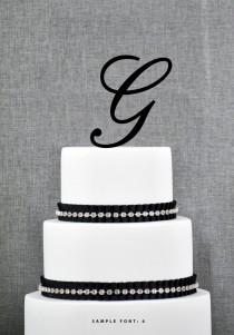 wedding photo - Personalized Monogram Initial Wedding Cake Toppers -Letter G, Custom Monogram Cake Toppers, Unique Cake Toppers, Traditional Initial Toppers