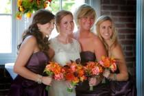 wedding photo - Bridal Bouquet with Plum Callas & Orange Roses for your Wedding, Example Only!! DO NOT PURCHASE
