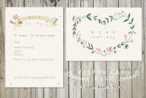 wedding photo - Printable RSVP Card- Choice of Postcard or Flat card