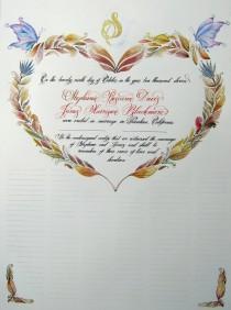 wedding photo - Large Custom Calligraphy  Wedding Certificate Sign In Scroll. Hand Painted and Calligraphy