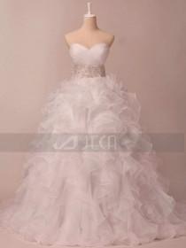 wedding photo - High Fashion Dramatic Ruffled Ball Gown Deb Dress