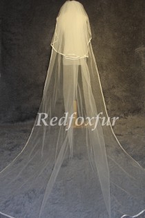 wedding photo - 2T cathedral veil -Ivory White Cathedral veil bridal veil wedding accessories 3m-wedding veil