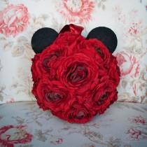 wedding photo - Mickey Mouse Pomander - Red Ranunculus Wedding Pomander