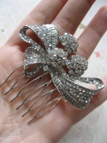wedding photo - Love Louis sparkle rhinestones crystals wedding bridal hair comb