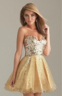 wedding photo -  Short Gold Dress By Night Moves