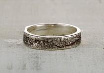 wedding photo - Syracuse Ring - Sterling Silver or 14kt Customizable Sycamore Bark Wedding Ring