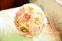 wedding photo - Elegant Brooch Bouquet ,bouquet,pink brooch bouquet,broach bouquet, wedding bouquet, fabric bouquet, bridal bouquet, wedding flowers