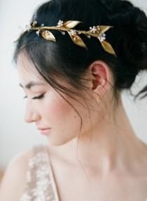 wedding photo - Allee // Headpiece With Vintage Gold Leaves
