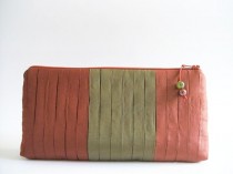 wedding photo - Red and Green Clutch, Striped Wedding Purse, Evening Handbag, Cocktail Cosmetic Bag, Prom Bag, Christmas Gift for Her