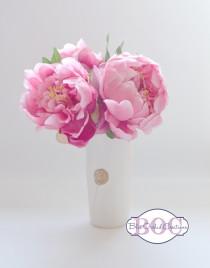 wedding photo - Pink Peony Bouquet - Small Bouquet, Small Peony Bouquet, Flower Arrangement