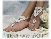wedding photo -  Barefoot Sandals, crochet, foot jewelry, footless,Tahiti, wedding | BF26