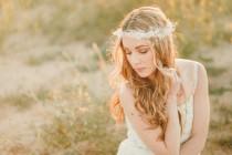 wedding photo - The Juliet Flower Crown created with dried babys breath