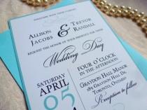wedding photo - Printable Wedding Invitation and RSVP Card, The Elegance Suite, Aqua Blue Silver Grey DIY Wedding by Event Printables