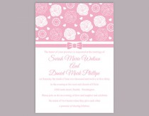 wedding photo -  DIY Wedding Invitation Template Editable Word File Instant Download Printable Pink Wedding Invitation Floral Rose Wedding Invitation