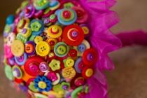 wedding photo - button bouquet ,'summer brights'