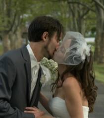 wedding photo - wedding veil - Mini tulle Blusher Illusion veil