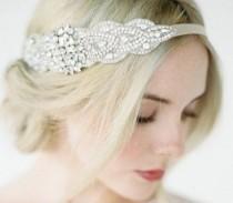 wedding photo - Rhinestone Beaded Headband, Grecian Headpiece, Wedding Hair Accessory, Crystal Headband