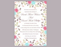 wedding photo -  DIY Wedding Invitation Template Editable Word File Instant Download Elegant Floral Invitation Colorful Invitations Printable Invitation