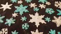 wedding photo - 36 Edible VARIETY SPARKLY SNOWFLAKES sugar, gum paste/fondanT...various layers cake or cupcake toppers
